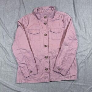 Talbots Jacket‎ Womens Large Utility Button Front Stand Collar Pockets